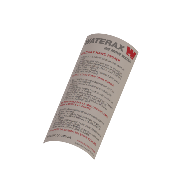 A-6197 Decal, "Hand Primer" (English)
